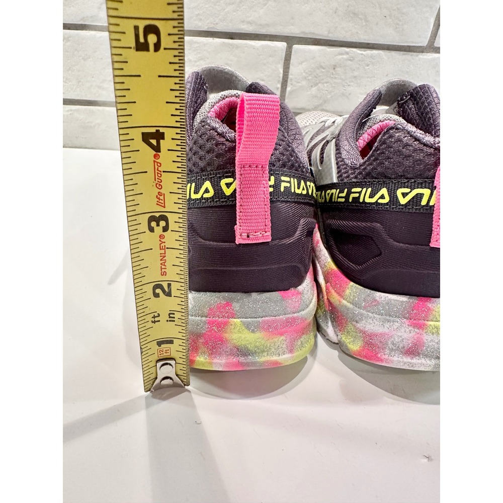 Fila Kids‎ Gray Pink Yellow Tie Dye Athletic Shoes Sneakers Size 6 - Picture 8 of 9